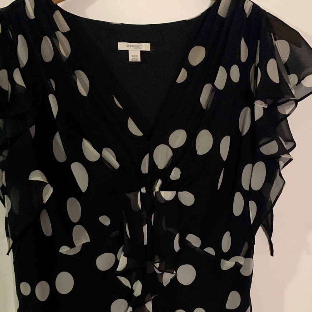 Dress Barn Black and White Polka Dot Midi Dress - Picture 2 of 9